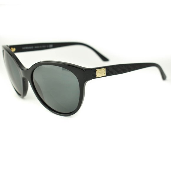 Versace Accessories - VERSACE "Greca": Black, "Meandros" & Gold Logo Sunglasses (mq)